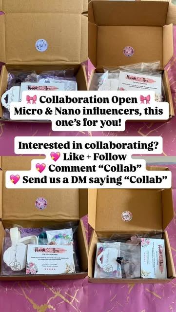 PS Creation post announcing collaborations open for micro and nano influencers